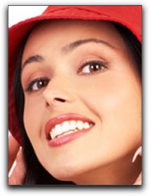 smiling woman in hat